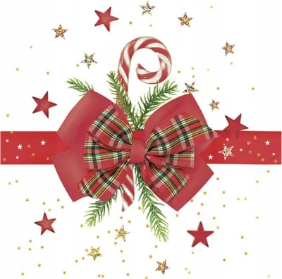 Immagine prodotto di Tovaglioli di carta natalizi con decorazione BOW, 33x33 cm, 20 pezzi