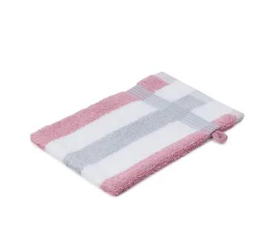 Produktbild von sleepling - liebling Waschhandschuh, 100% hochwertige Baumwolle, mit Schlaufe, 17 x 24 cm, waschbar & trocknergeeignet, weich, altrosa/weiß/silber