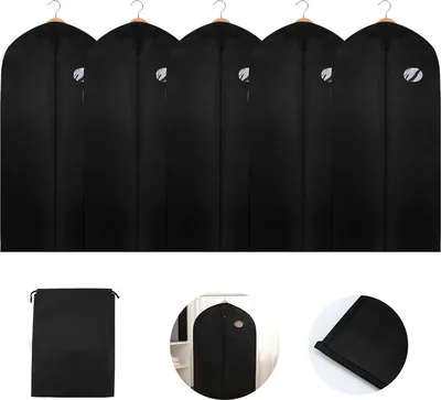 Obrázek produktu pro Wolketon 5xSáček na oblečení 128x60cm Oblek taška Ochranný kryt Oblek taška Oblek taška s taškou na boty