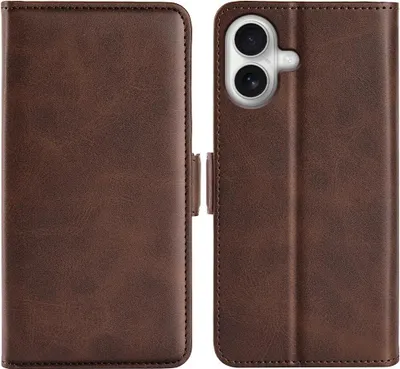 Produktbild von Mobigear Slim Magnet iPhone 17 Hülle Klapphülle Geldbörse - Braun