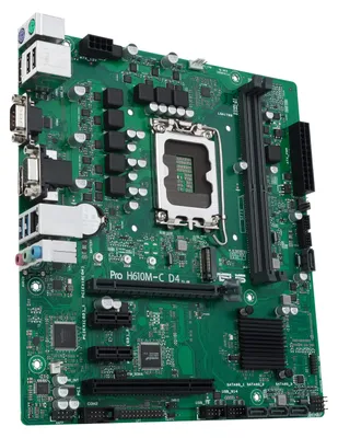 Image de ASUS PRO H610M-C D4-CSM - Carte mère - micro ATX - LGA1700-Sockel - Chipsatz H610 - USB 3.2 Gen 1 - Gigabit LAN - Onboard-Grafik (CPU erforderlich) - HD Audio (8-Kanal) (90MB1A30-M0EAYC)