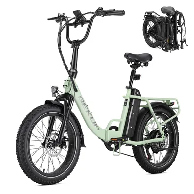 Productafbeelding van 20-inch LCD elektrische fiets, e-bike met 20-inch wielen, 48V 15Ah, opvouwbare modellen voor een groot bereik tot 120 km, elektrische mountainbike voor heren, pedelec e-bike met 60Nm koppel, kleur groen