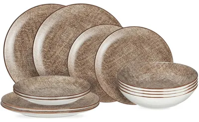 Obrázek produktu pro Sada nádobí Cookinglife Marrakech z porcelánu, 12dílná / pro 4 osoby – 4 talíře, 4 snídaňové talíře a 4 hluboké talíře