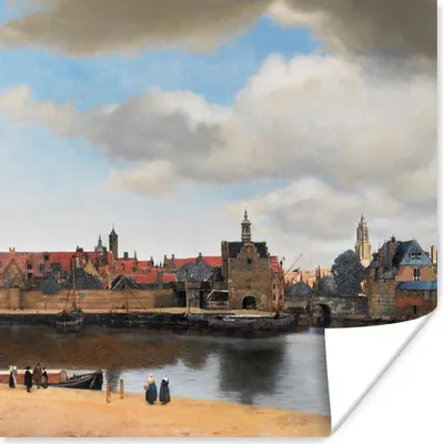 Produktbild von MuchoWow® Poster Vermeer - Stadt - Alte Meister - Kunst 75x75 cm - Wand Dekoration