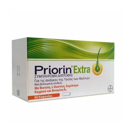 Obrázok produktu pre BAYER Priorin EXTRA doplnok na vlasy 60 kapsúl