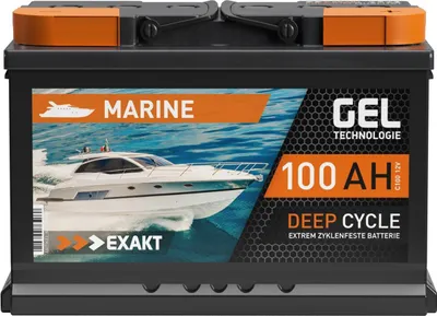 Produktbild von EXAKT GEL Batterie 12V 100Ah Bootsbatterie Marine