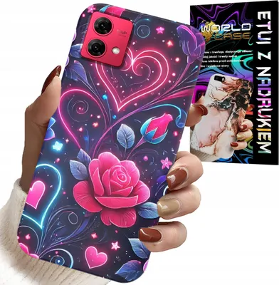 Immagine prodotto di Custodia per Motorola Edge 40 Neo - Cuore, Rosa, Custodia per adolescenti + Foil