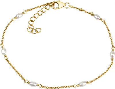 Produktbild von Celesta Silber Armband 925/- Sterling Silber 18+3cm gelb Süßwasserzuchtperle 358260240