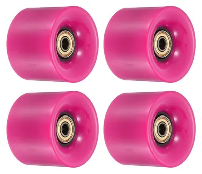 Produktbild von Skateboard Rollen 46x60mm Polyurethan80A mit ABEC-Lagern Rose Red/Golden