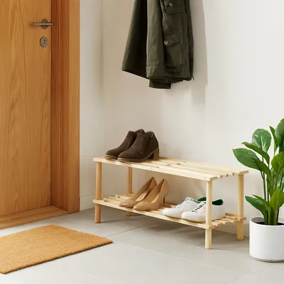 Produktbild von Schuhregal aus Bambus 2 Ebenen