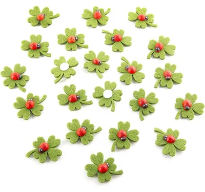 Produktbild von 24 kleine Kleeblätter mit Marienkäfer zum Kleben