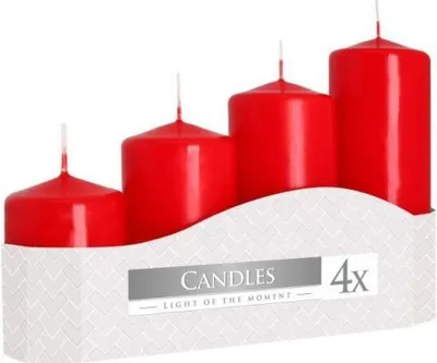 Image de Bougies de l'Avent STAGED matt d5x7,9,11,13cm 4pcs