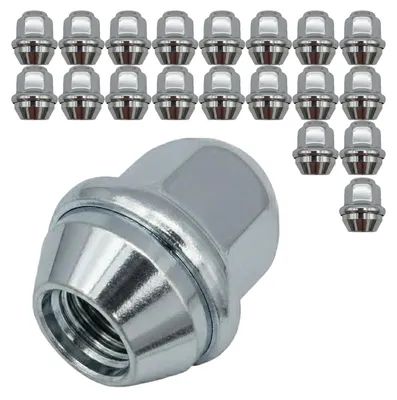 Obrázok produktu pre 20 matíc kol M12x1,5, 31 mm, kužeľový závit, uzavreté, chrómované, pre vozidlá Vauxhall Ampera, Mokka I, Mokka I 4x4, Mokka X I, Mokka X I 4x4, Astra Sports