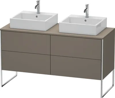 Produktbild von Waschtischunterbau XSQUARE 778x1400x548mm f 2 Be fla gr seidenmatt flannel grey seidenmatt