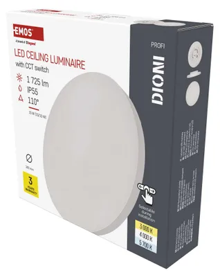 LED přisazené svítidlo DIONI kruhové, bílé, 15W, se změnou CCT