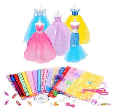 Image de LEAN Toys 27074 Kit créatif DIY pour concevoir et coudre des vêtements pour poupées