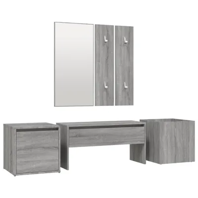 Image de vidaXL Ensemble de vestiaire Gris Sonoma Bois composite