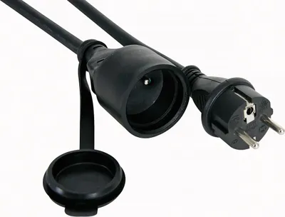 Produktbild von Perel Verlängerungskabel 5 Meter H05RR-F 3G2.5 16 A 230 V 3680 W Gummi schwarz IP44 Schuko Typ E/F