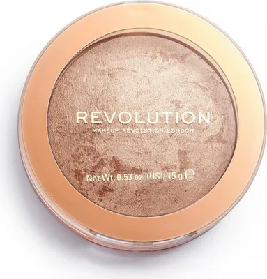A close-up overhead shot of a bronzer compact.