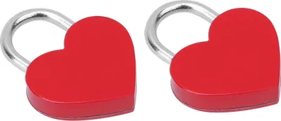 Obrázek produktu pro Srdce Lock 2 sady kovových barevných visacích zámků s klíčem, vhodné pro šperkovnice, malá zavazadla, přátele a (červená)
