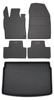 Zdjęcie produktu dla Dywaniki gumowe + mata bagażnika do Peugeot 308 III 2021- (hatchback, plug-in hybryda, hybryda) – czarne, dopasowane – Wielganizator SolidPRO