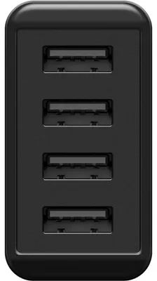 Produktbild von Goobay 4-fach USB-Ladegerät (30W) schwarz, mehrfach USB Netzteil zum gleichzeitigen Aufladen von bis zu 4 Geräten