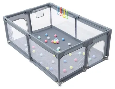 Obrázek produktu pro Dětský ohrádka, bezpečný design, snadná montáž, šedá 120*180 s příslušenstvím