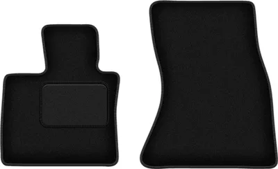 Image de Tapis de sol avant velours sur-mesure pour BMW X5 F15 (2013-, 7 personnes) noir, jeu 2 pièces, fixations - STANDRAD