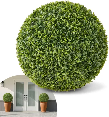 Zdjęcie produktu dla Kula bukszpanowa VEVOR, 584 mm, kula topiary, sztuczna roślina, roślina dekoracyjna, kula bukszpanowa, łatwy montaż na werandzie, tarasie zewnętrznym, w ogrodzie, na balkonie, na podwórku i w pomieszczeniach, w domu, na weselu