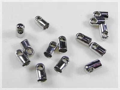 Produktbild von Vintageparts 30 Endkappen silber platiniert für 2,5 mm Bänder