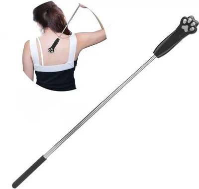 Produktbild von Massagegerät aus Edelstahl und Silikon - Teleskopischer Ausleger - 62,5 cm Länge - Massagegerät