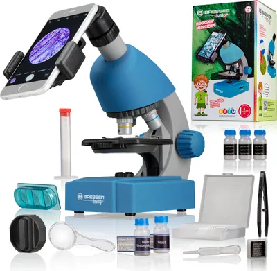 Produktbild von Bresser Optics 8851300WXH000, Optisches Mikroskop, Blau, 640x, 40x, LED, Akku