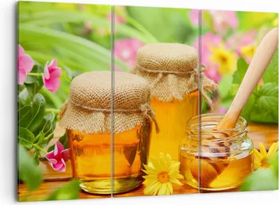 Produktbild von Bild auf Leinwand - Leinwandbild - Honig Glas Glas Vitamin - 105x70cm - Wand Bild - Wanddeko - Leinwanddruck - Bilder - Kunstdruck - Wanddekoration - Leinwand bilder - Wandkunst - CE105x70-2475