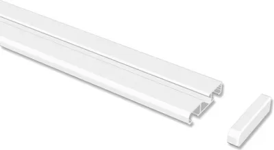Produktbild von Interdeco Gardinenschiene, Vorhangschiene Aluminium Weiß 1-/2-läufig Modell Slimline, 100 cm