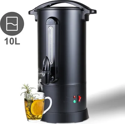 Immagine prodotto di Bollitore per vin brulé Yakimz 1800 W, distributore di bevande calde, 10 litri, con vaschetta raccogli gocce, rubinetto di uscita, termostato e protezione contro il surriscaldamento, impostazione della temperatura da 30 a 110°C