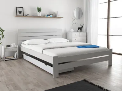 Obrázek produktu pro Postel PARIS zvýšená 160 x 200 cm, bílá Rošt: S lamelovým roštem, Matrace: Bez matrace