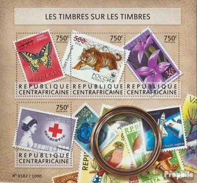 Produktbild von Briefmarken Zentralafrikanische Republik 2015 Mi 5620-5623 Kleinbogen (kompl. Ausgabe) postfrisch Briefmarken auf Briefmarken