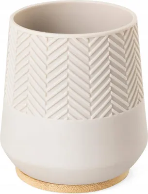 Image de Gobelet de salle de bain pour brosses à dents en plastique beige 250 ml 1 pièce Hermosa