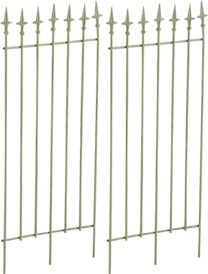 Produktbild von CLP 2er Set Rankgitter Elisa 100 x 50 cm lackiertes Eisen im Jugendstil für Garten antik-grün