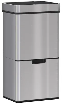 Produktbild von Mülleimer 72L Abfalleimer Mit Sensor, Mülltrennsystem 3 Fächer, Edelstahl, Silber, 42X30X81 Cm