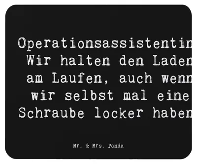 Produktbild von Mr. & Mrs. Panda Mouse Pad Spruch Operationsassistentin Heldin - Schwarz - Geschenk, computer mauspad, kreative Geschenke, Berufsprodukte, laptop mousepad, Berufsliebe