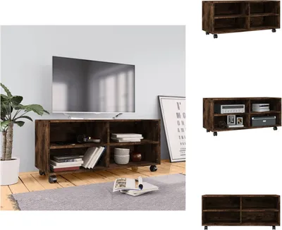 Produktbild von vidaXL TV-Schrank mit Rollen Räuchereiche 90x35x35 cm Holzwerkstoff -  TV-Möbel