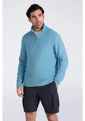 Image de Mountain Warehouse - Pull polaire « Camber II » à demi-fermeture éclair pour homme MW1820 (XL) (bleu vif)