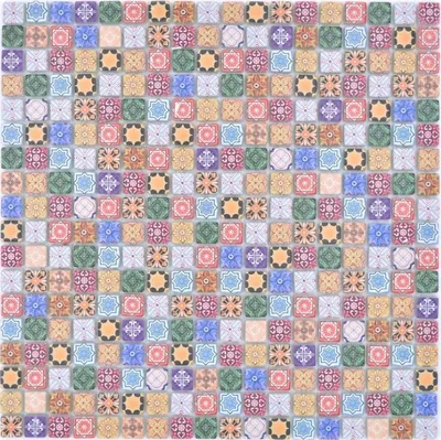 Produktbild von Mosaikfliese Glasmosaik Kombi Retro Biscuit Color bunt Fliesenspiegel Bad MOS78-RB83_f