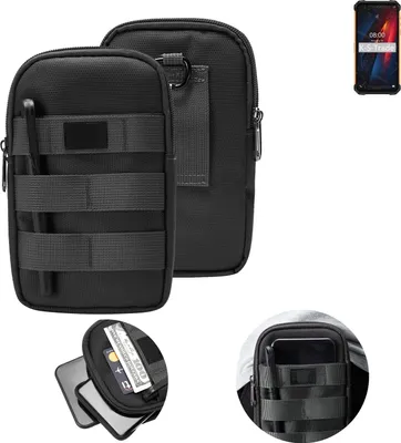Produktbild von K-S-Trade Holster Gürtel Tasche kompatibel mit Ulefone Armor 8 Handy Tasche Schutz Hülle dunkel-grau viele Fächer, 1x