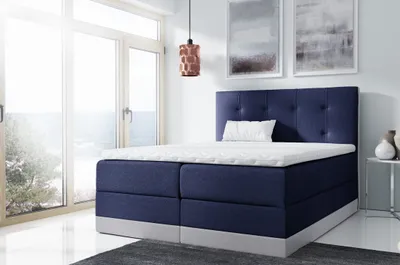 Obrázek produktu pro Jednoduchá čalouněná postel Tory 160x200, modrá + TOPPER