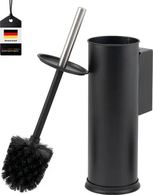Immagine prodotto di set WC bremermann incl. supporto a parete, portaspazzolino WC, rotondo, nero