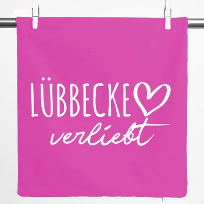 Produktbild von Huuraa Kissenbezug Lübbecke verliebt 40x40cm Fuchsia Baumwolle Dekokissenbezug Geschenkidee