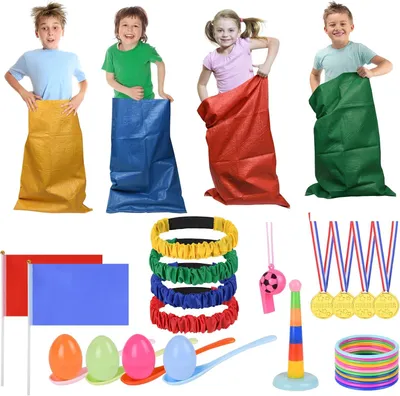 Produktbild von Kindergeburtstagsspiele – Outdoor-Spiele – Gartenspiele für Kinder und Erwachsene – Eierlauf – Medaillen