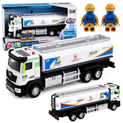 Produktbild von Metall-Tankwagen, Fahrtlicht, Geräusche, blau und weiß, Maßstab 1:40